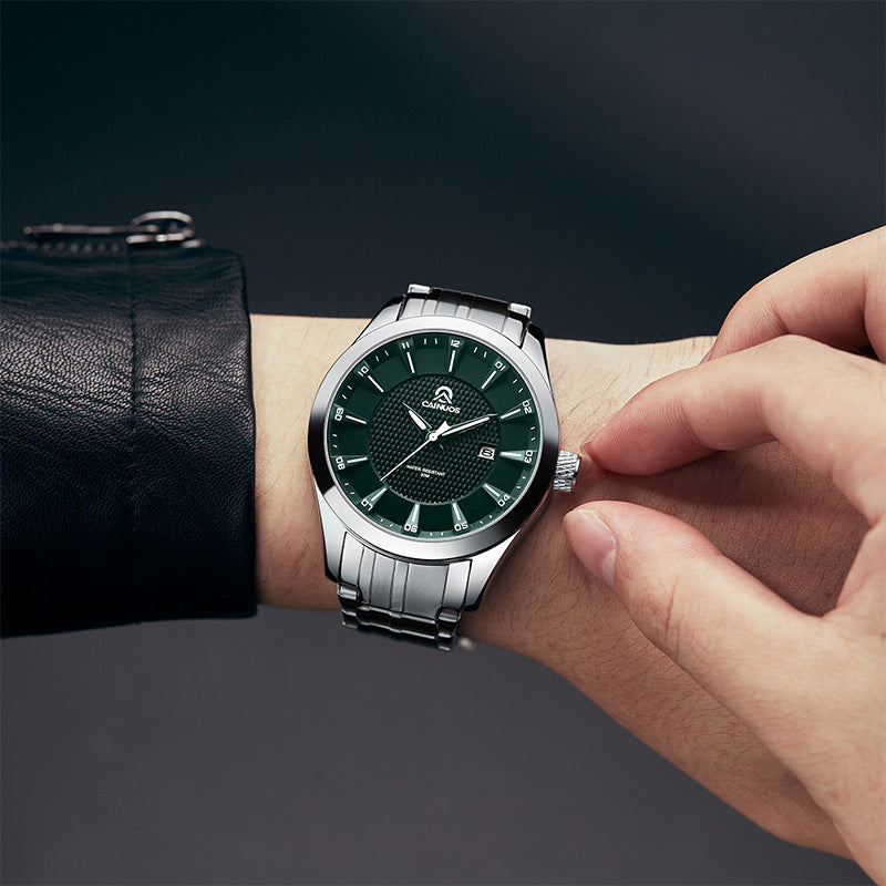 Hommes Waterproof Business Calendrier Montre Quartz