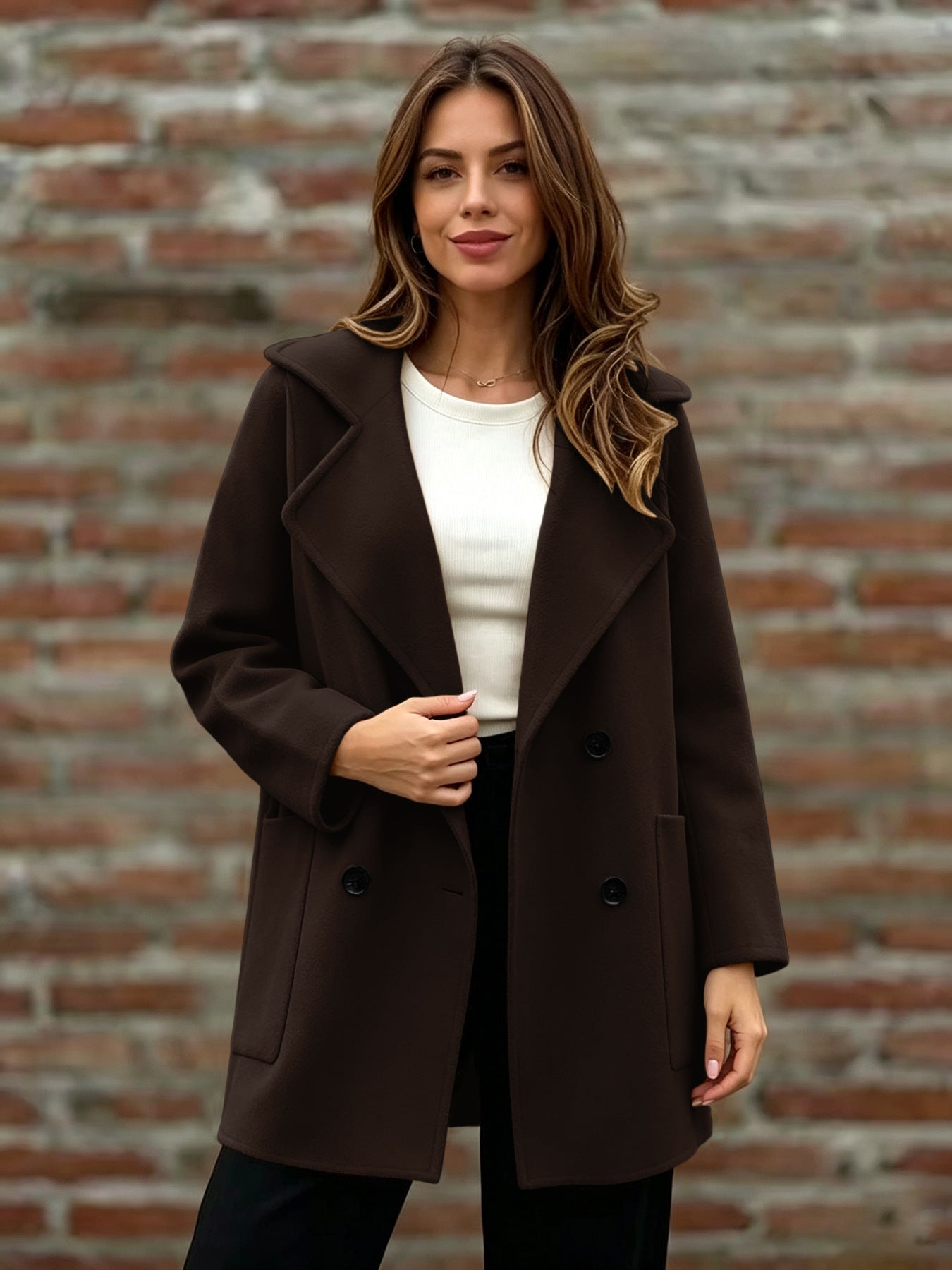 Manteau de laine à double-bras