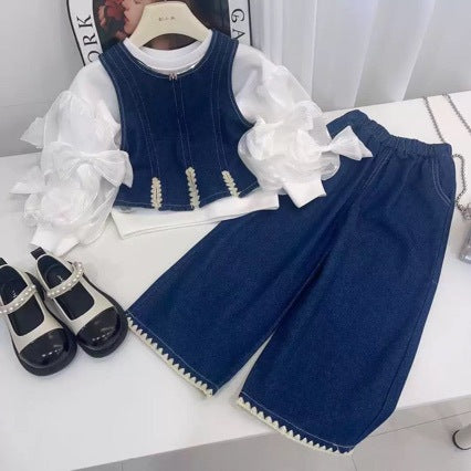 T-ShirtVest pour enfants et pantalons à trois pièces