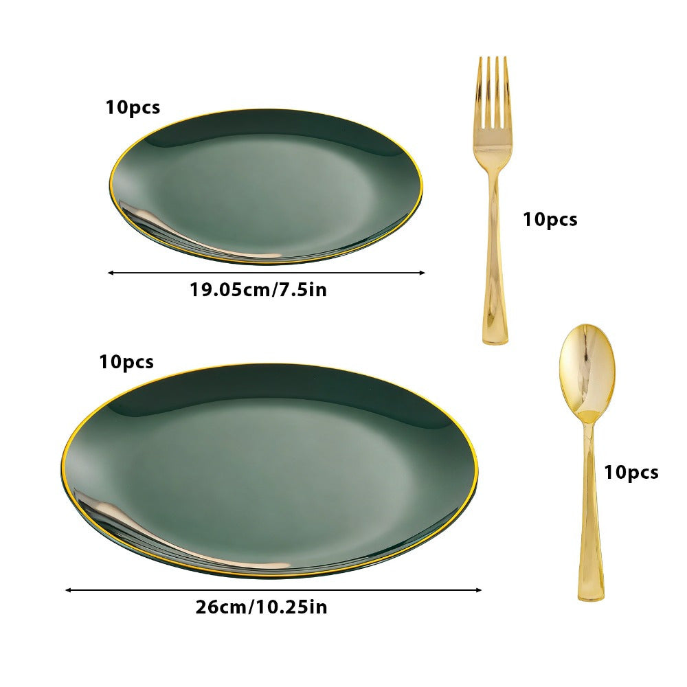 Ensemble de 50 pièces de couverts en plastique