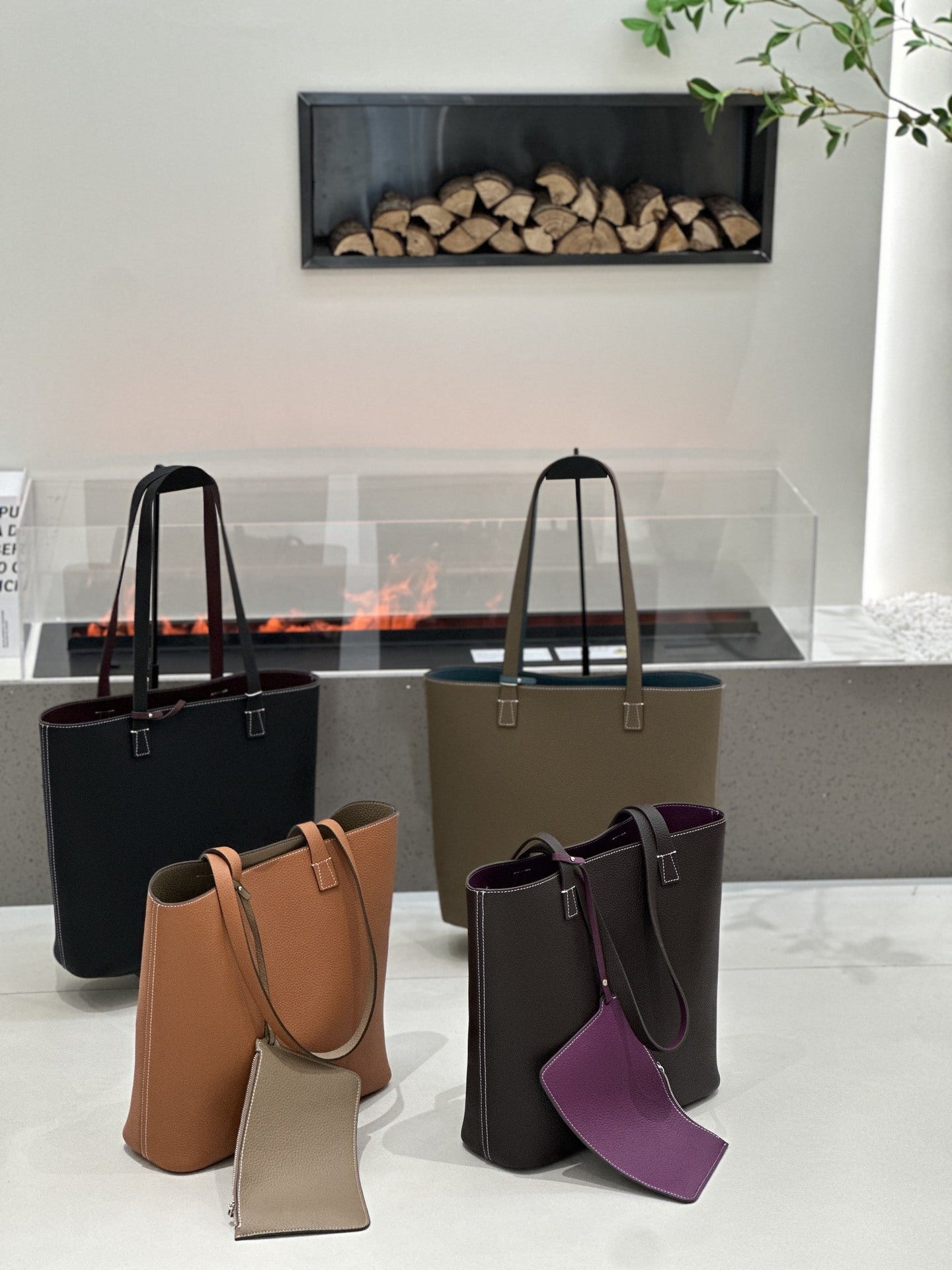 Sac à bandoulière double side style coréen TC Top Layer Sac à seau en cuir de vache Grande capacité ouverte