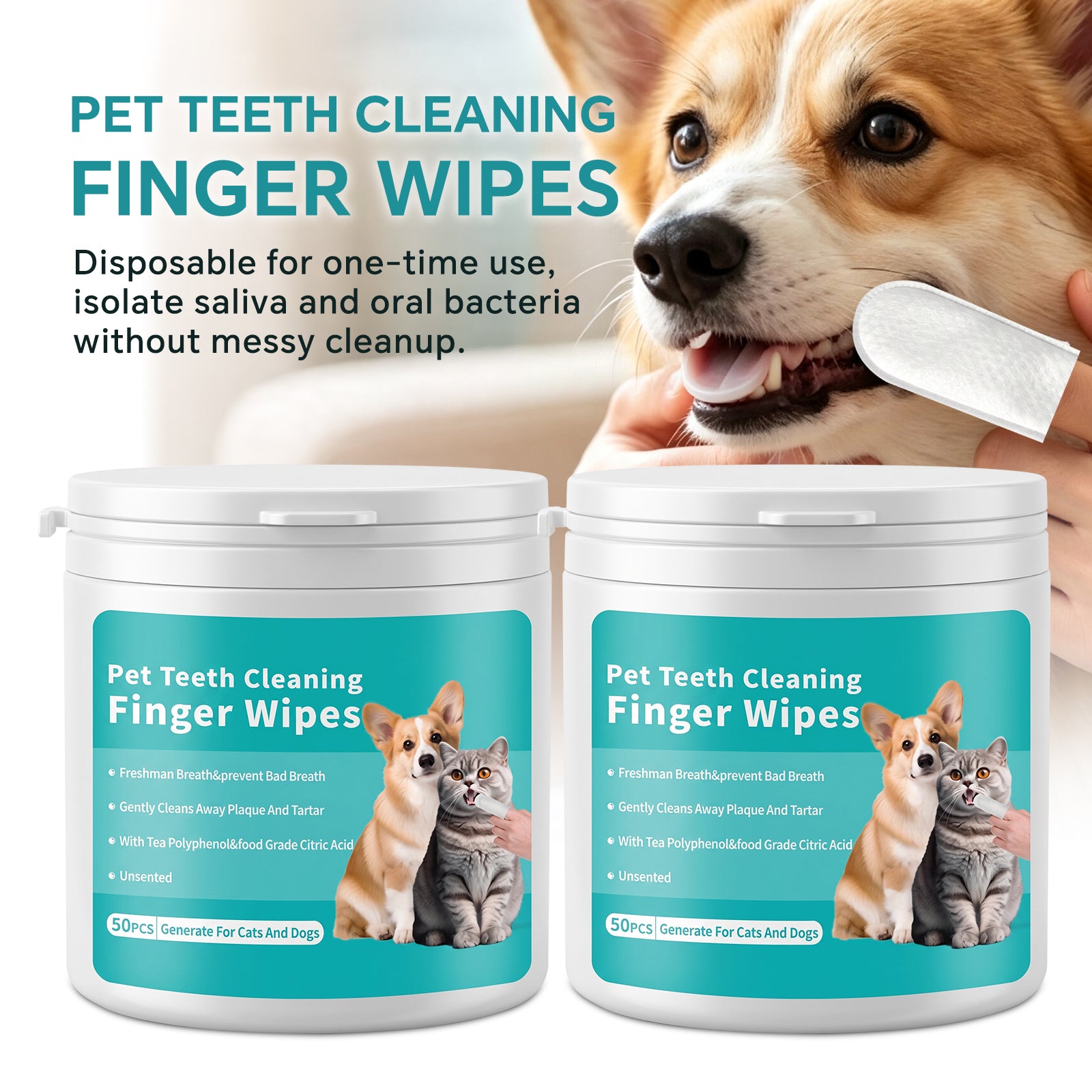 Seulement auto-pickup--nettoyage de dents wipes humides 50 pièces