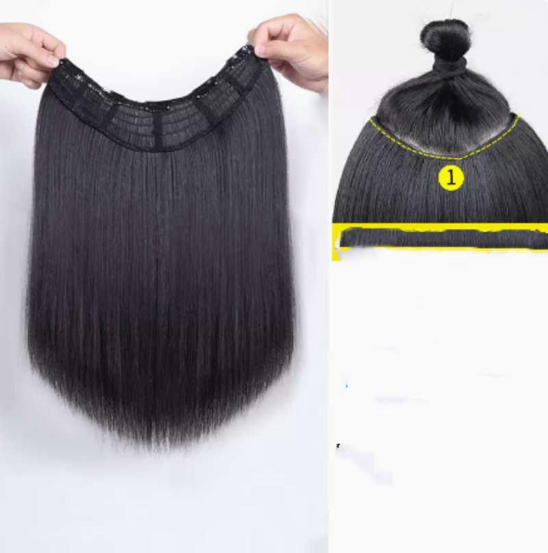 Coiffure longue droite pour femme sans marque