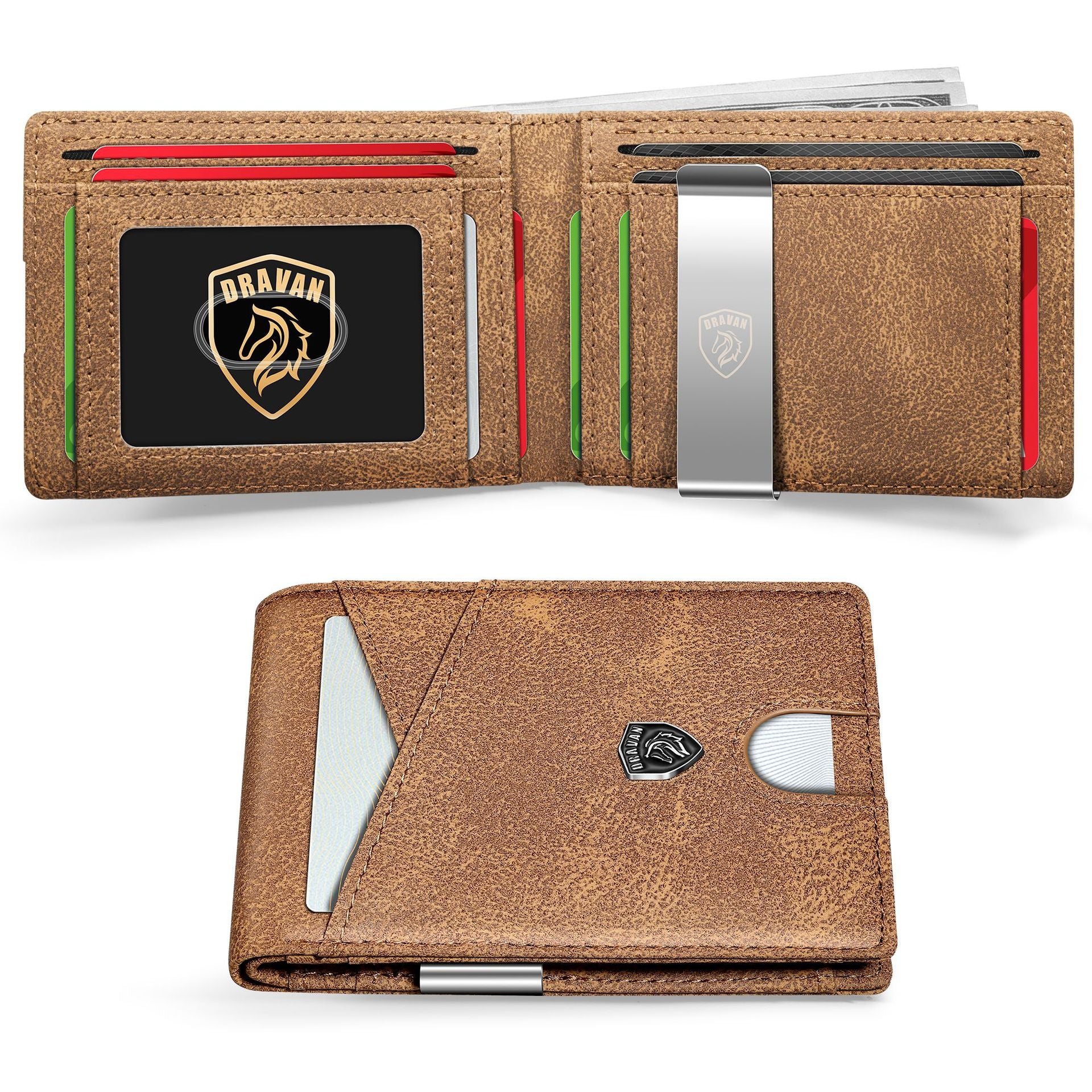 Porte-carte Portable en fibre de carbone Sac en cuir pour hommes