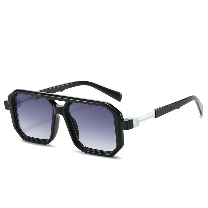 Retro Double Beam Pilot Catwalk Légères Lunettes de soleil de luxe Ins
