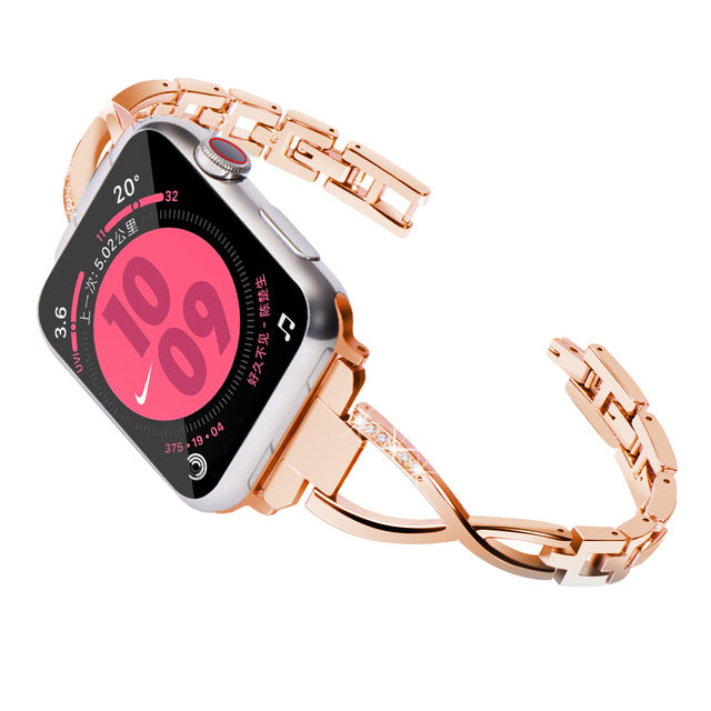 Bracelet de montre à lien X en métal mode