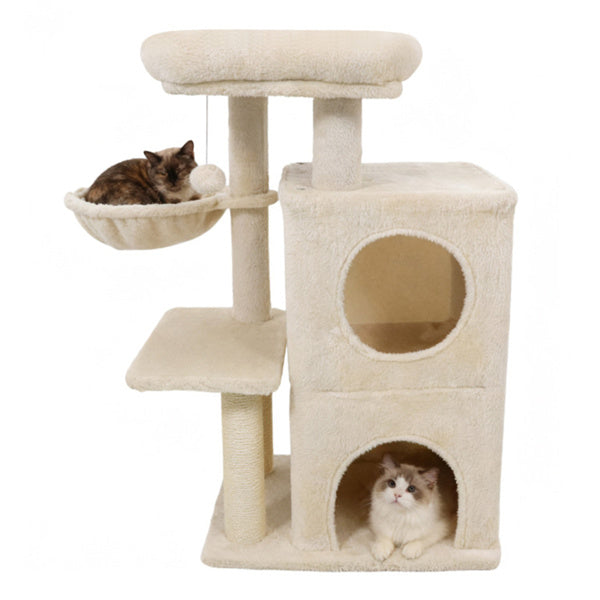 Arbre Cat multi-niveaux Beige 33.5 pouces avec condo 2-Tier