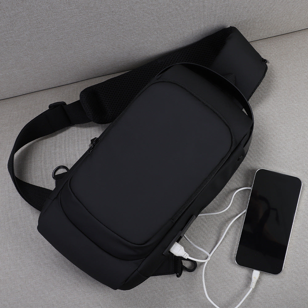 Sac d'épaule de charge USB Crossbody sport pour hommes