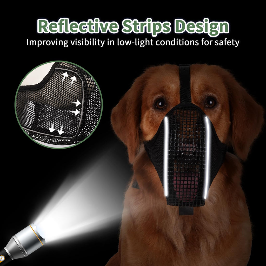Muselière de Chien Mesh avec Panting Room pour grands chiens moyens Anti Scaveging Chewing Manger