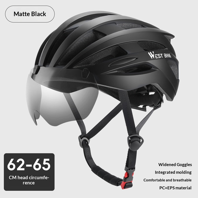 Casque de vélo amélioré avec lunettes intégrées