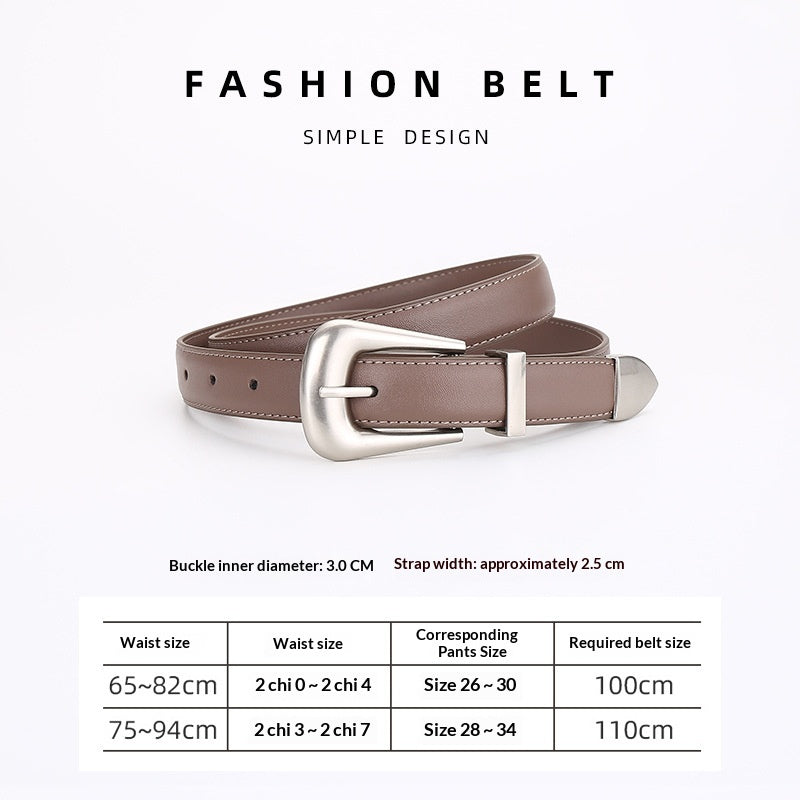 Femmes Retro Mode Unisexe Versatile Ceinture en cuir carré