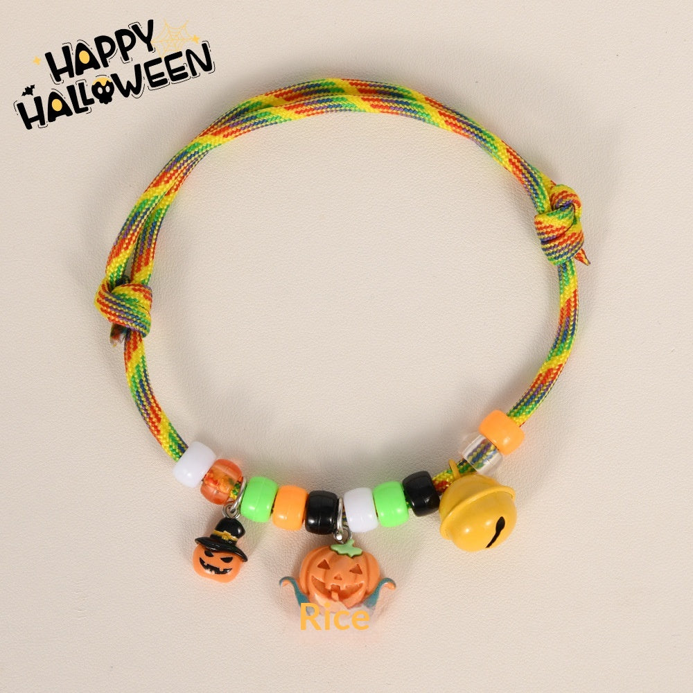 Halloween Cat and Dog Collar Pumpkine tricotée à la main Conception réglable