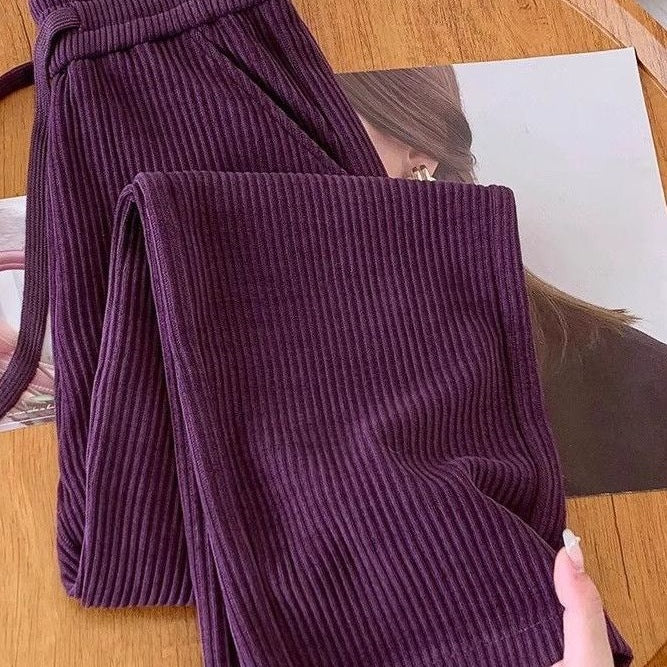 High-waisted straight-leg versatile trousers