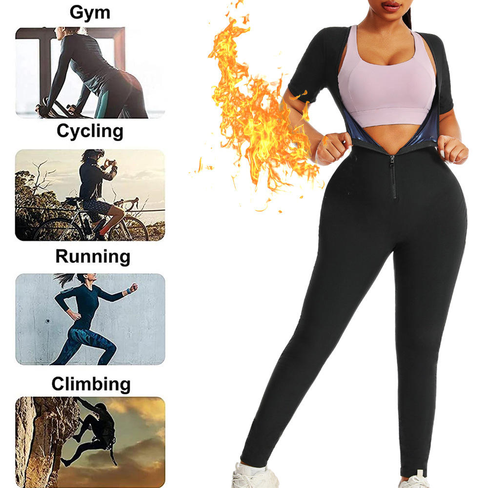 Maillot de saut à manches courtes Sauna pour femme