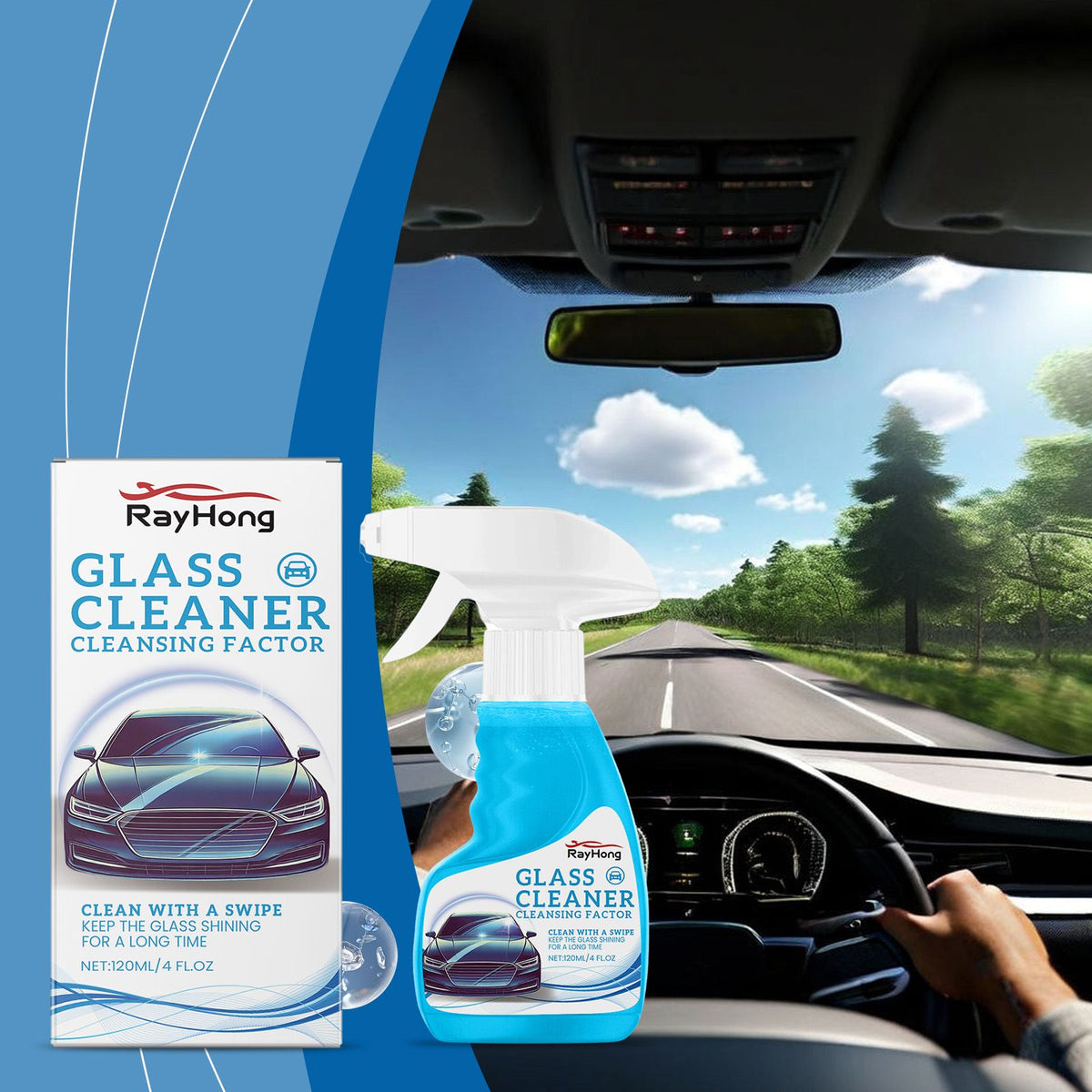 RAYHONG Automotive Windshield Glass Cleaner Spray