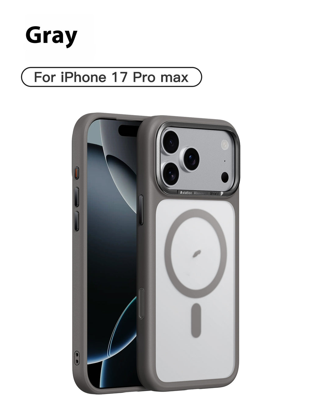 Boîtier de protection pour téléphone portable Shell anti-retour avec bouton magnétique gelé