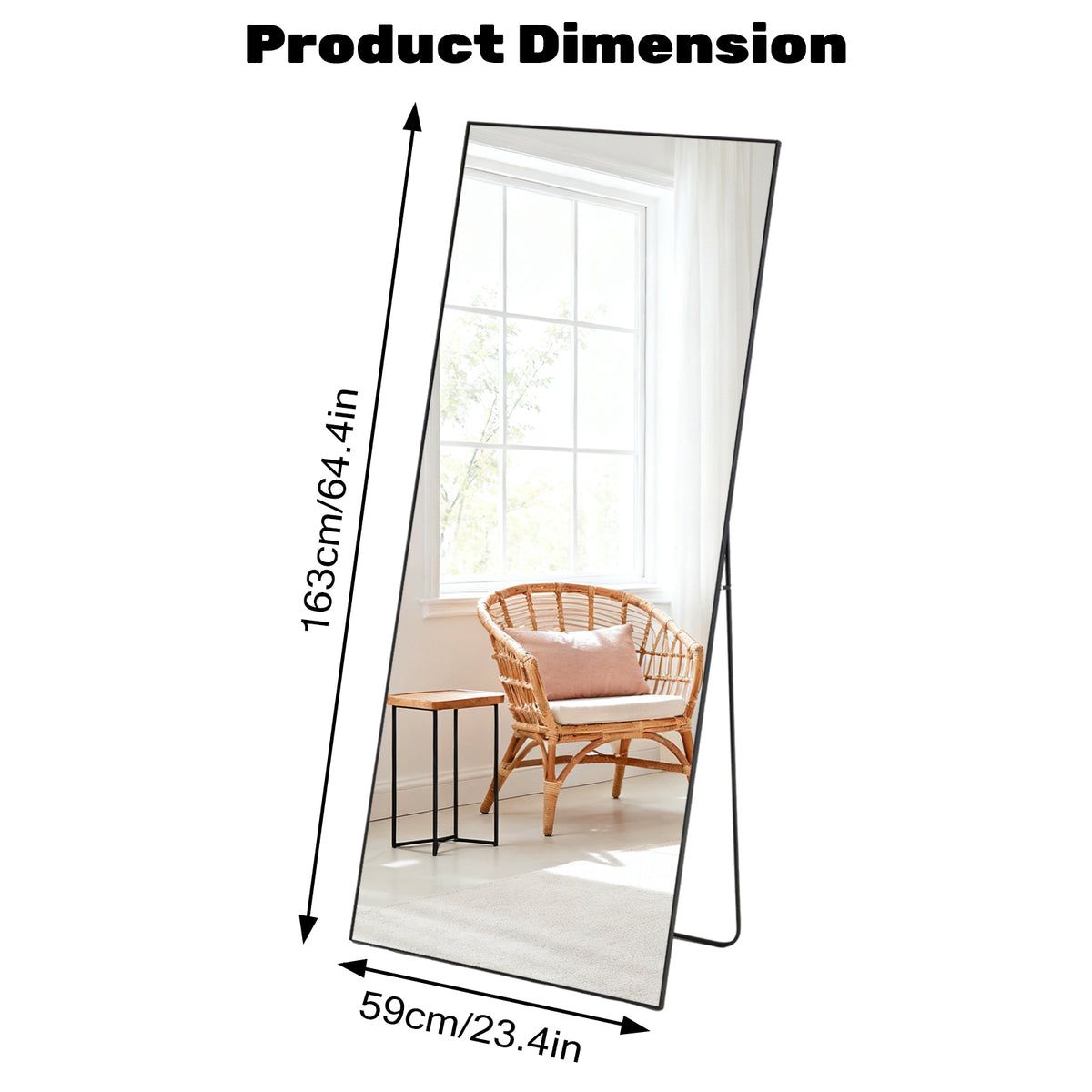 Rectangle Miroir pleine longueur