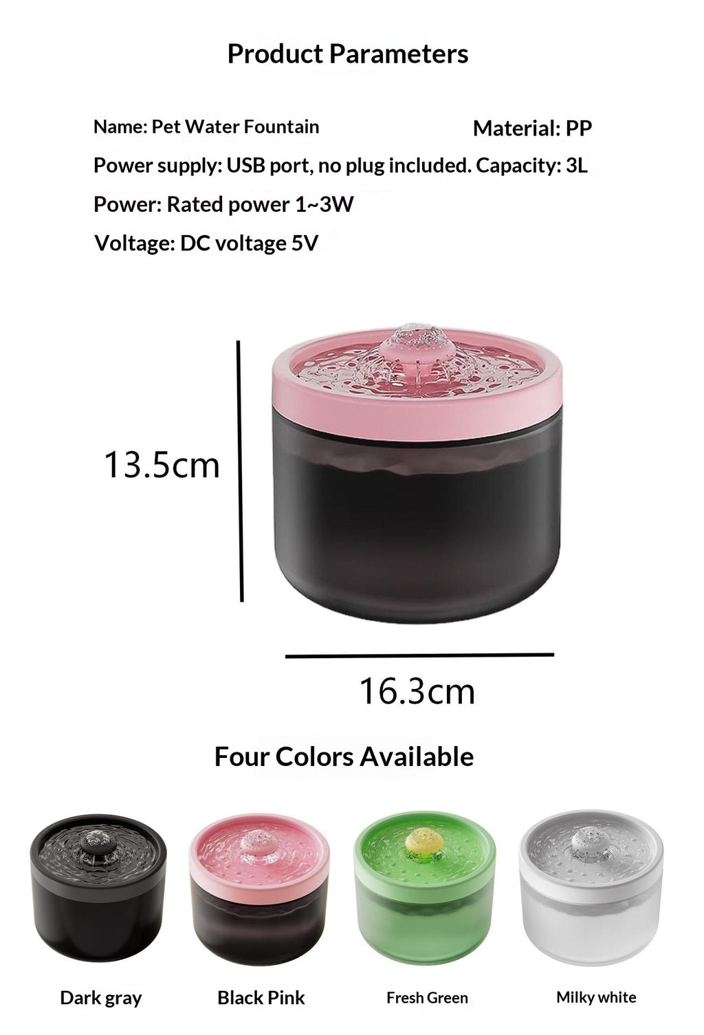 Filtrage automatique Fontaine d'eau pour animaux de compagnie circulant