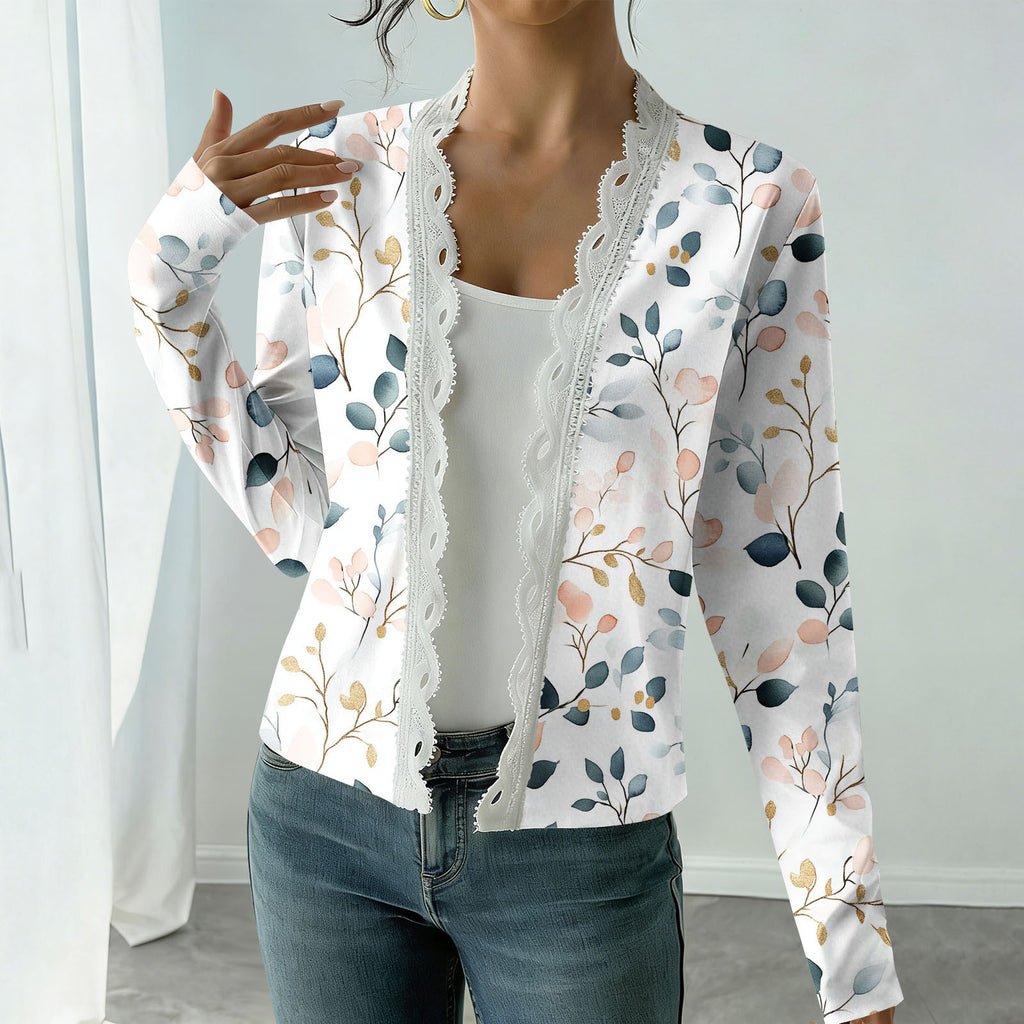 Élégant Cardigan imprimé à manches longues