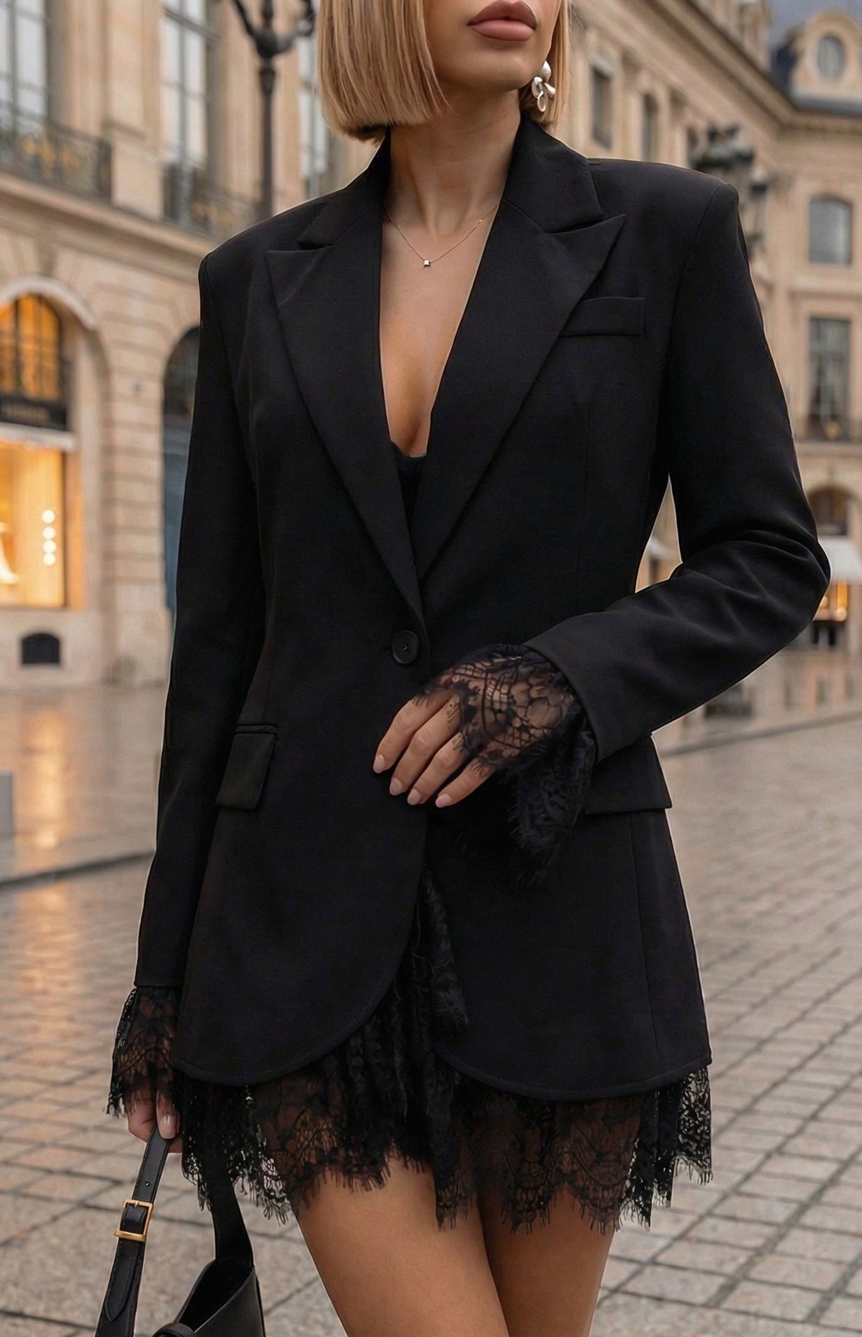 Costume en dentelle polyvalent à manches longues pour femmes