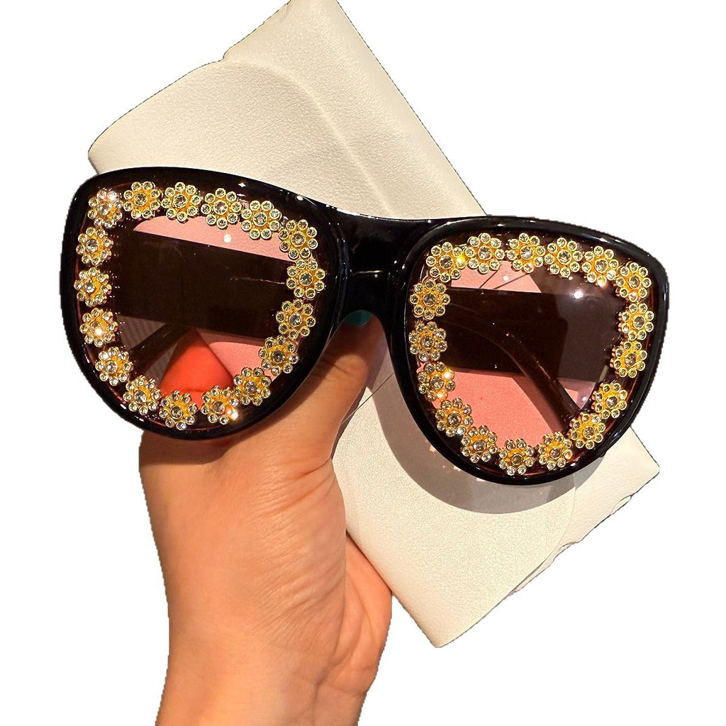Lunettes de soleil rétro surdimensionnées en forme d'œil de chat pour femmes