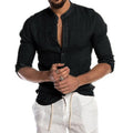 Linge de maison à col V Cardigan Manches longues Chemise Homme