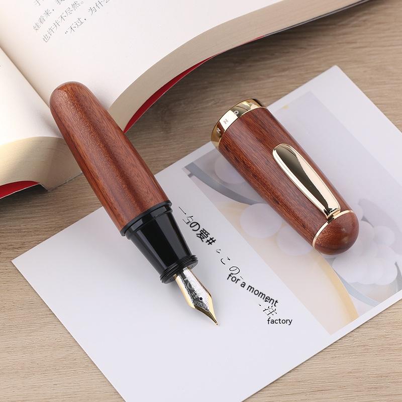 Stylo d'encre de bois massif fine pointe mignon Chubby Stylo court