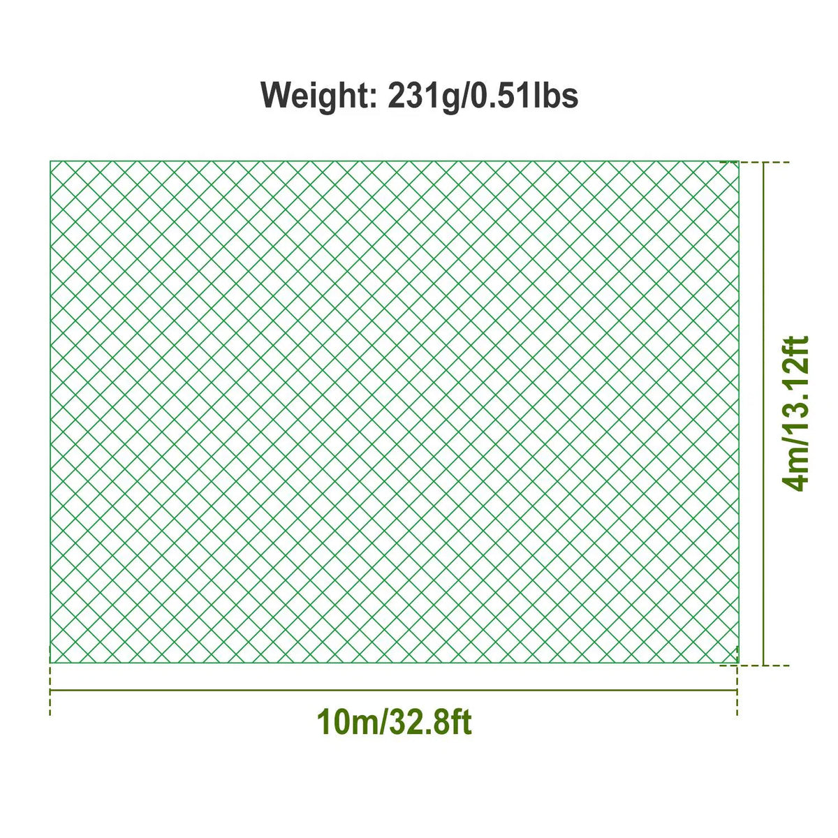 Filet de jardin de 13x33pieds lourd PE