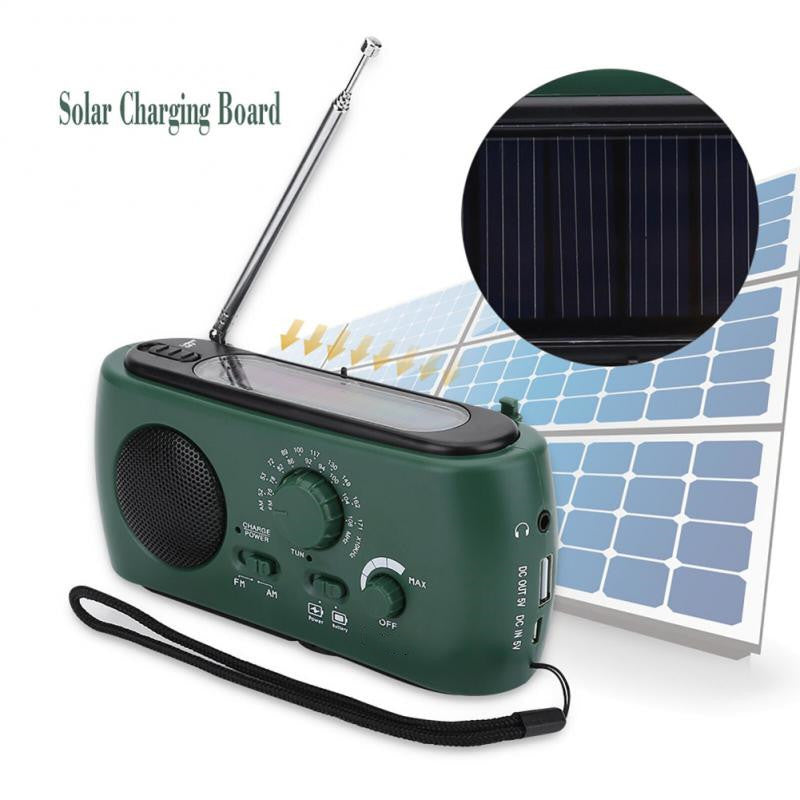 AM FM lampe de poche solaire LED Main Crank Radio rechargeable