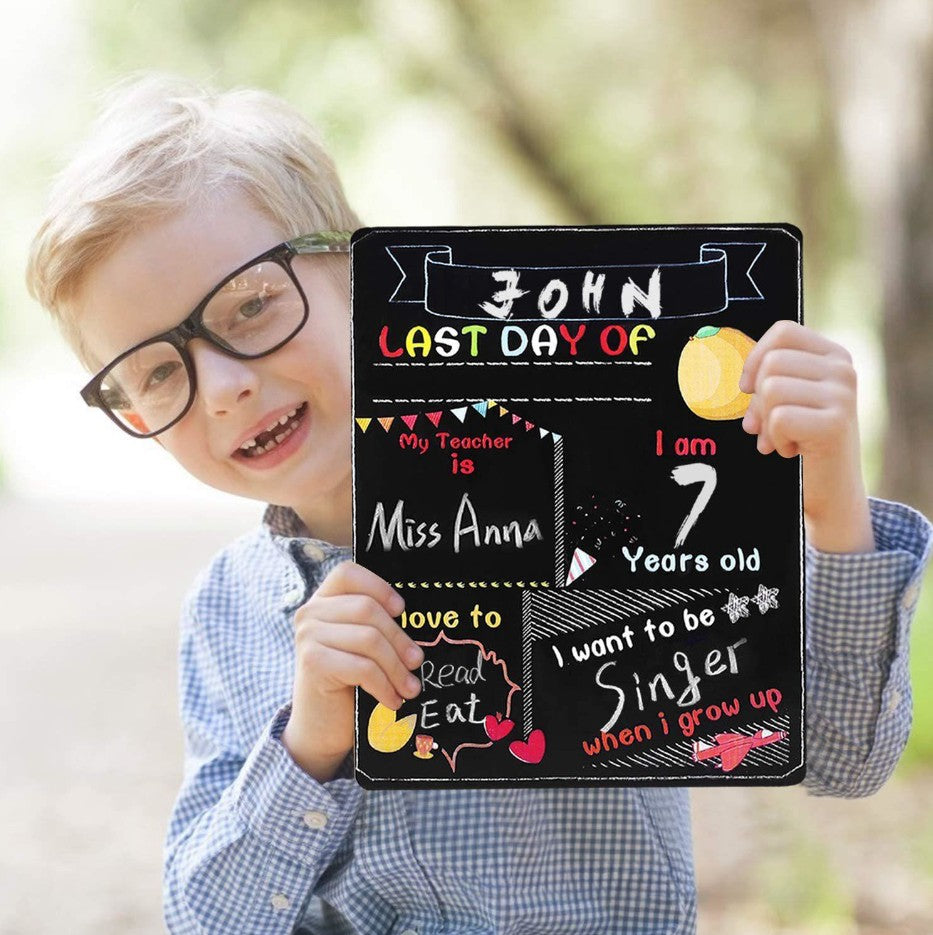 Blackboard Premier jour d'école artisanat en bois