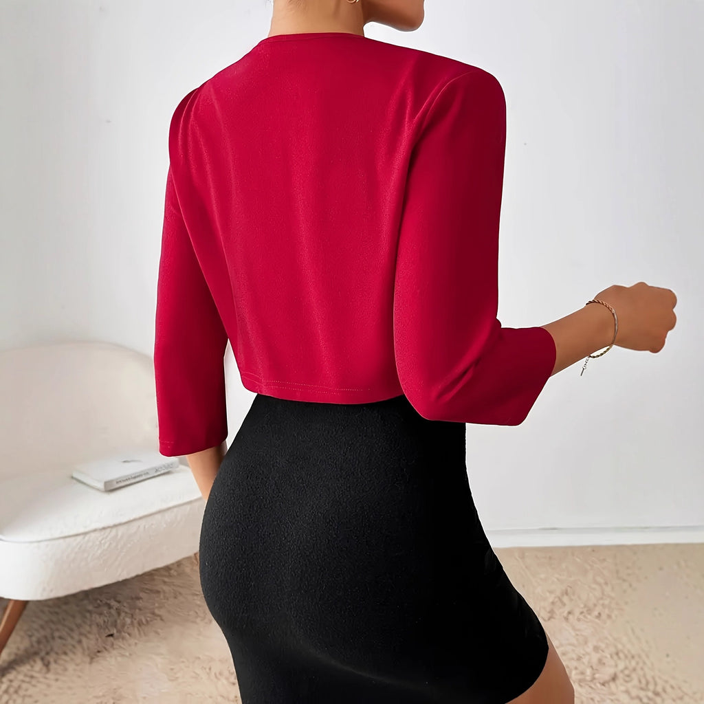 Stylish pleated collar jacket for women