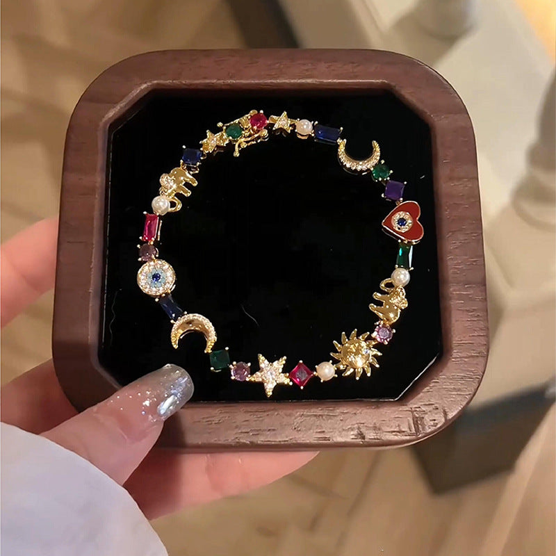 Starry Moon Strass Bracelet Niche Design-Statement Pièce