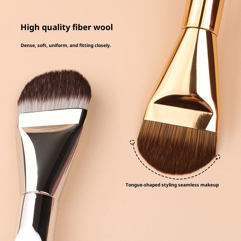 Fondation en forme de langue Brosse à tête plate de maquillage sans couture ultra-mince