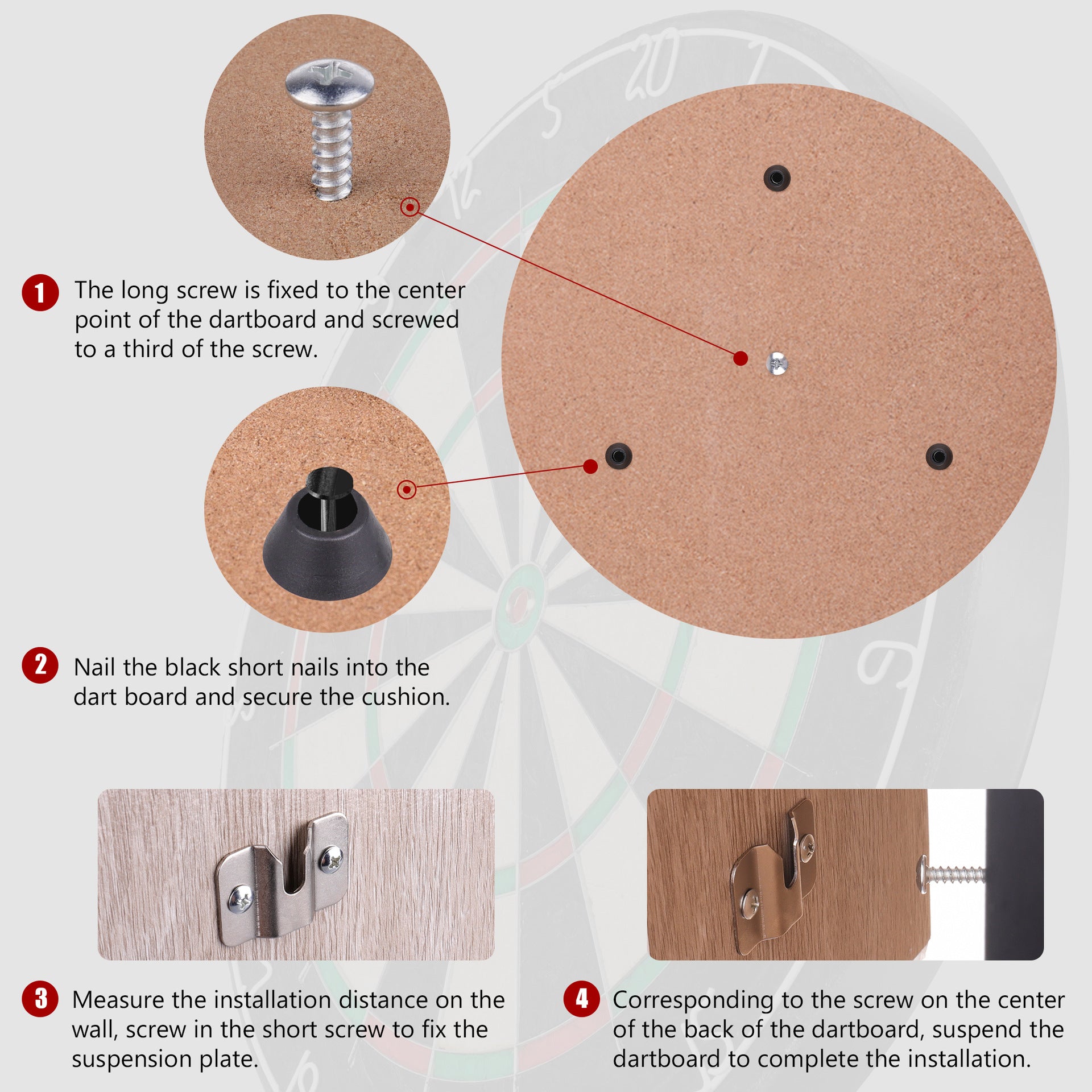 Métal Dartboard Porte-clés Hardware Crochet mural suspendu Accessoire