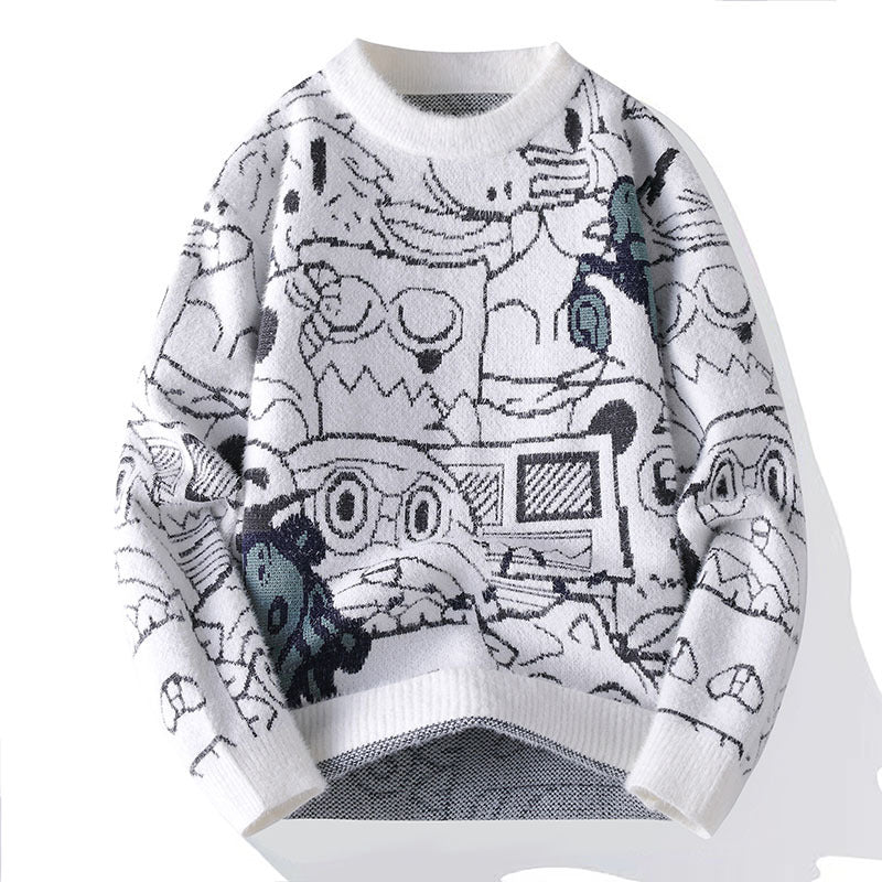 Men's Casual Crew Neck Versatile Fashion Knitted Sweater