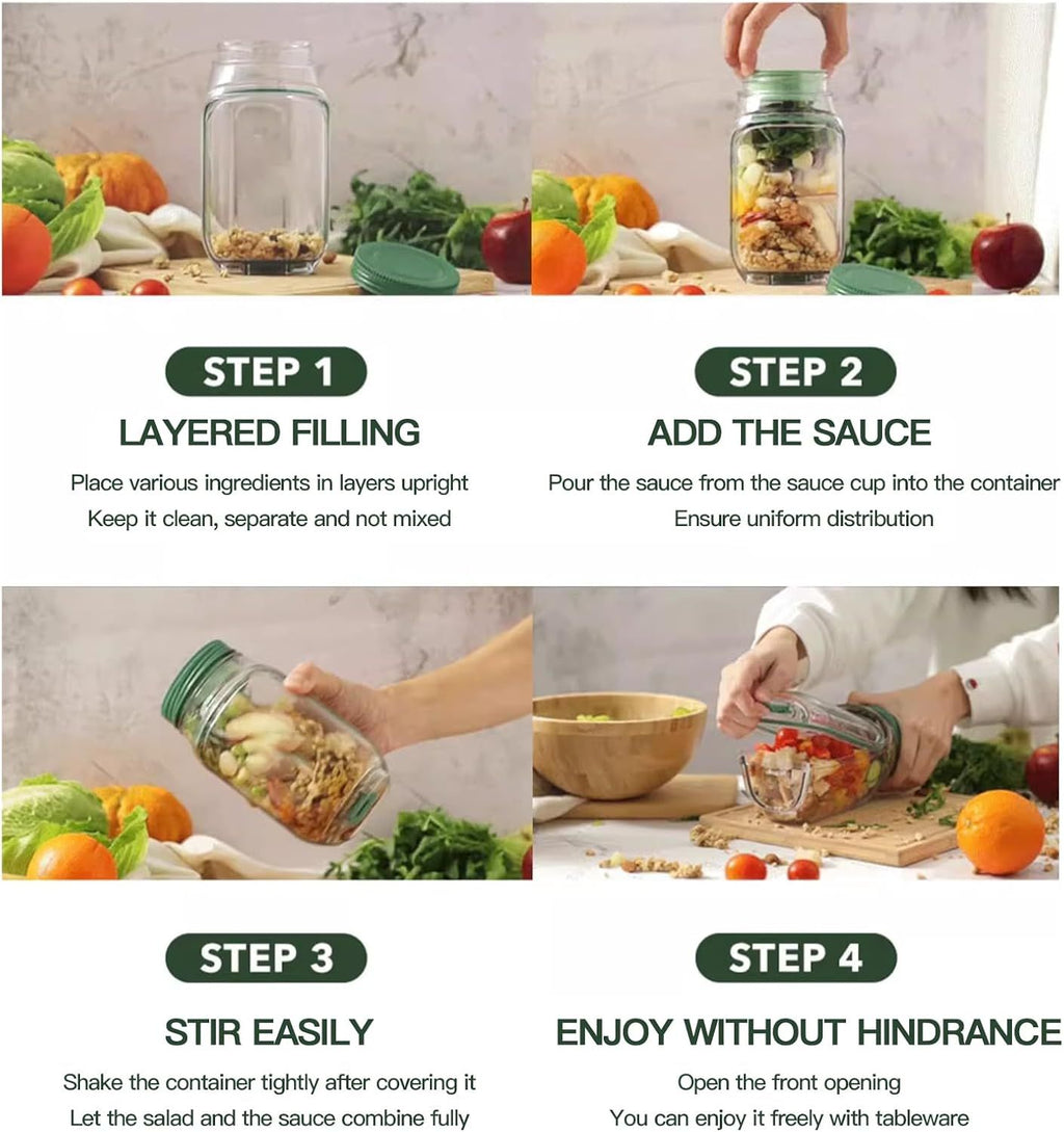 Conteneur de salade avec ouverture latérale