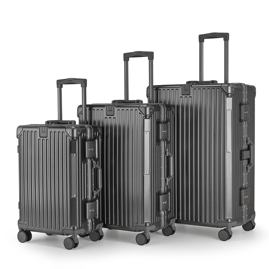 Valise de roulement en aluminium de grande capacité pour voyages d'affaires