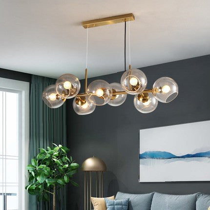Sleek, Light-Luxury Creative Long Glass-Ball Pendentif lumière pour chambres et salles à manger