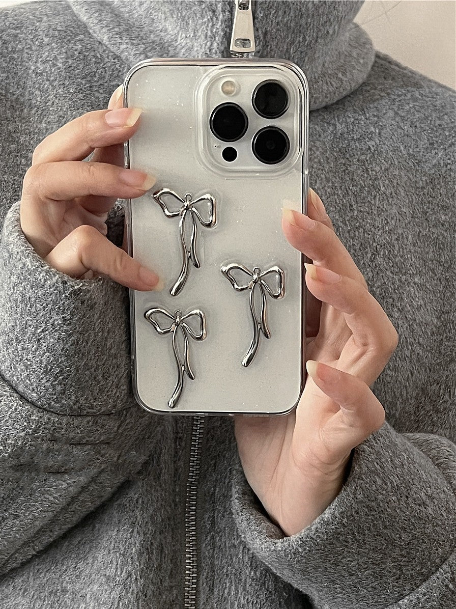 Niche fille métallique Bow cas de téléphone
