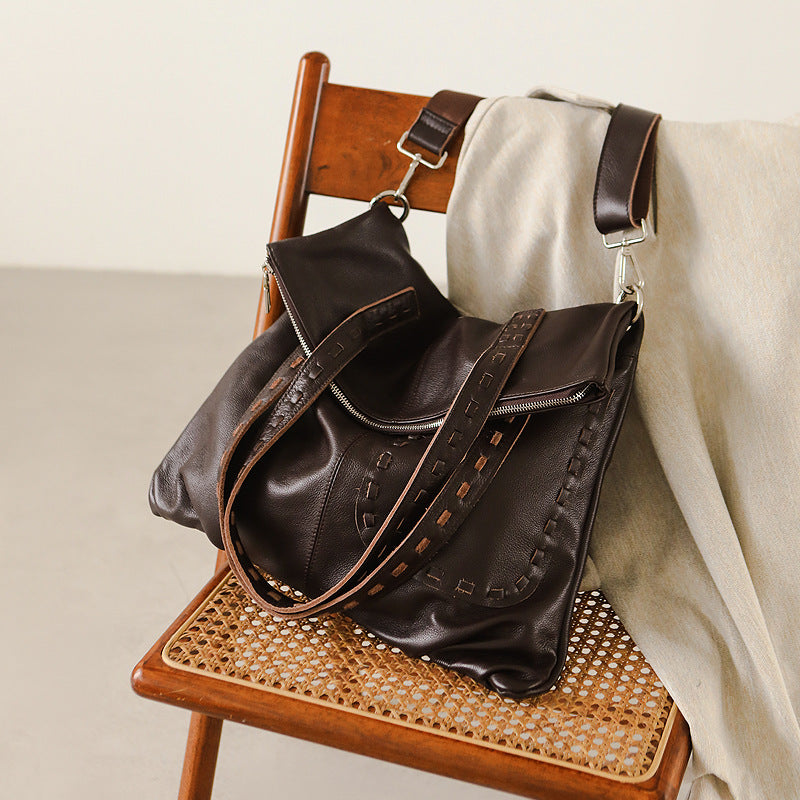 Sac croisé à épaule en cuir pané de légumes