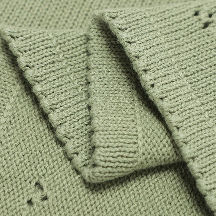 Bébé Garçons et Filles' tricoté Solid Couleur Hollow-out Dot Quilt Quilt