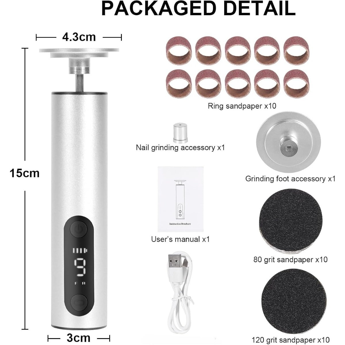 Outil d'entretien des pieds et ongles 2-en-1 – compact et léger – parfait pour la maison