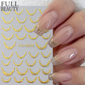 Stickers Nail Ins Français Lignes Bronzantes Scrubs Métal