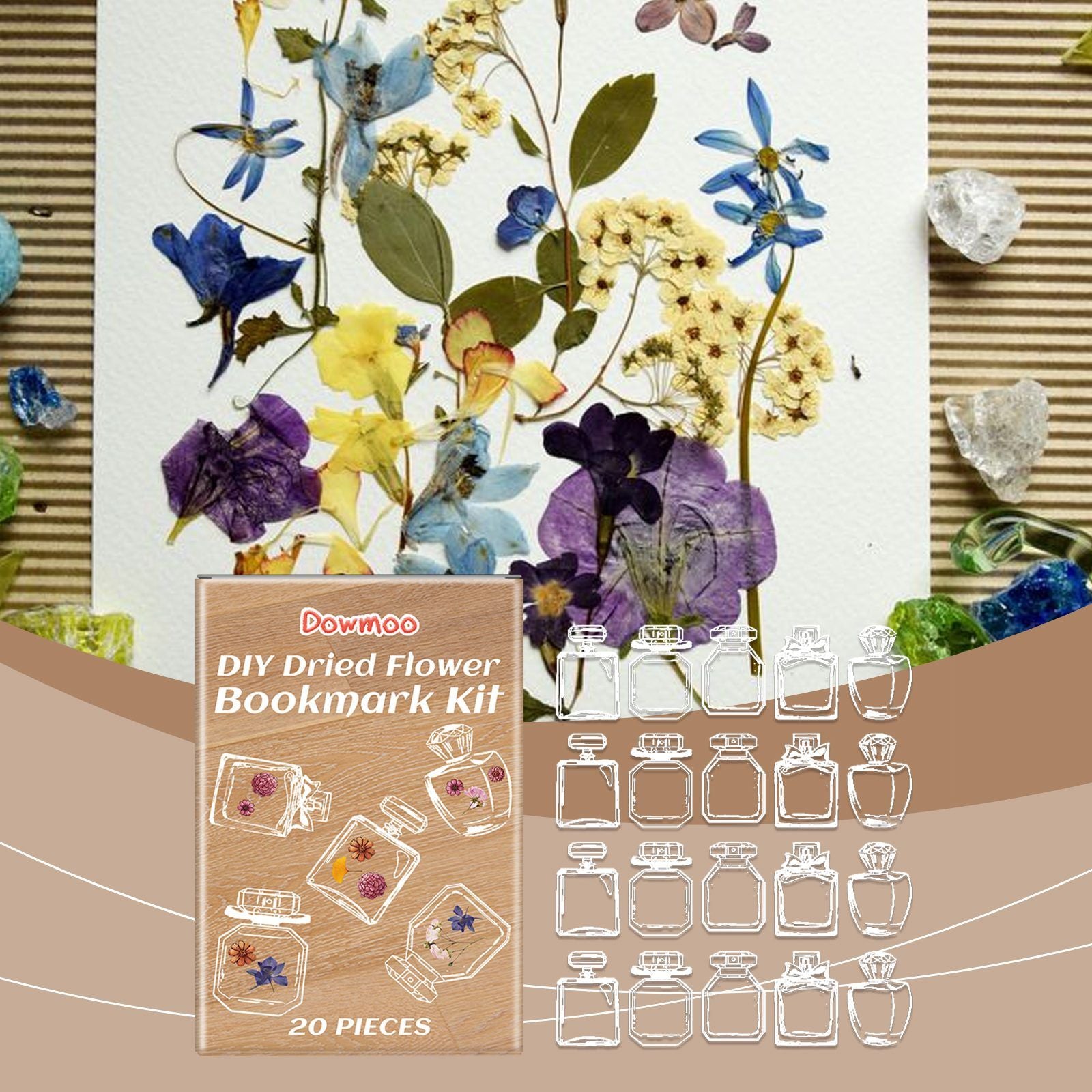 Kit de signet de fleur séchée DOWMOO