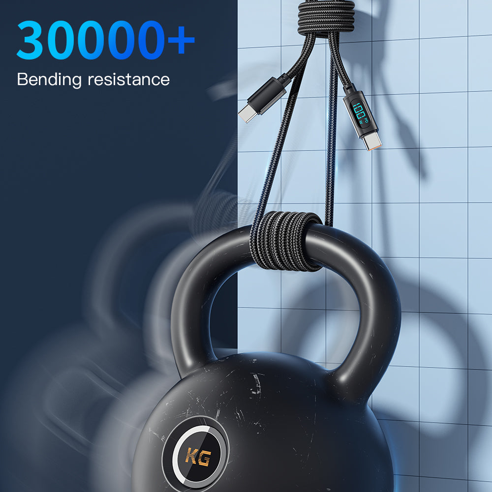 Câble de données d'affichage numérique de charge rapide PD100W alliage d'aluminium