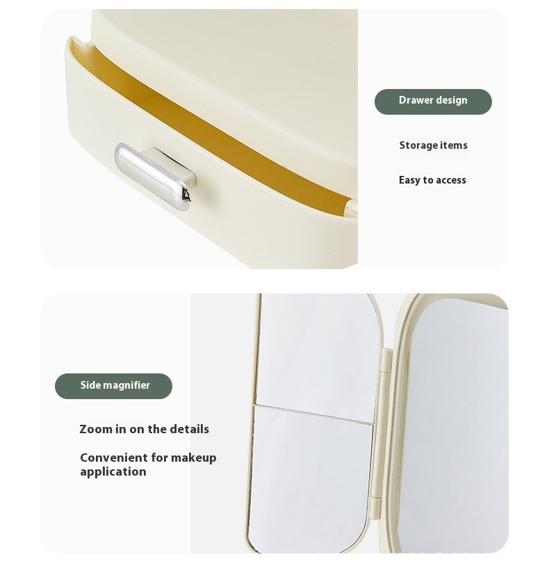 Led bureau cosmétique miroir ménage pliable avec la lumière