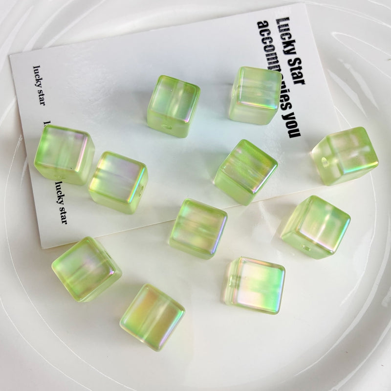 Perles UV plaquées Matte Acrylique Cube