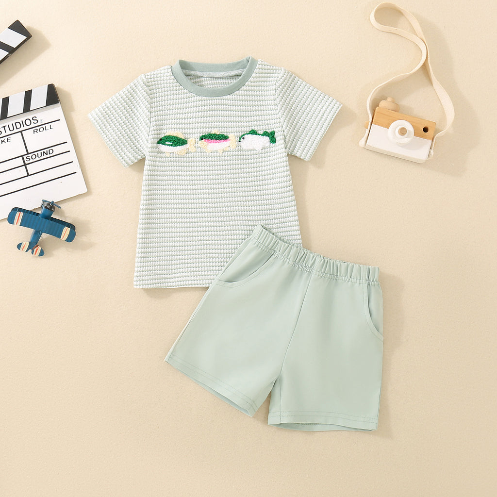 Top bébé à manches courtes et ensemble de shorts