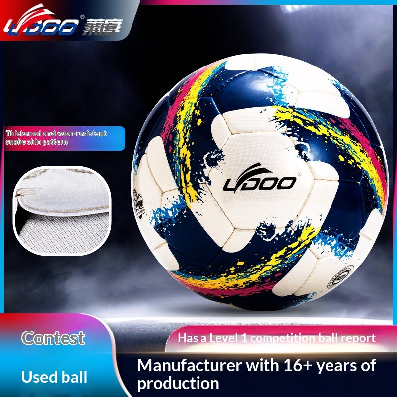 Hand-stitched Football No.5 PU Leather Snakeskin World Cup Football  Wear-resistant Soft Leather Leather Luminous Football Wholesale
