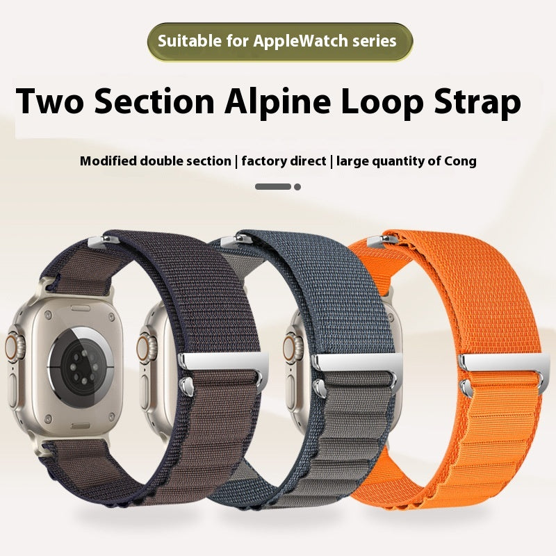Bracelet de montre avec deux sections de la boucle de nylon haute montagne